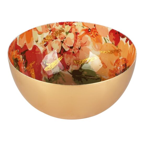 Dekoratief | Bowl &#039;Splendid Flowers&#039;, goud, metaal, 13x13x6cm | A258064