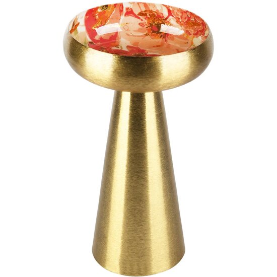 Dekoratief | Bowl op voet &#039;Splendid Flowers&#039;, goud, metaal, 13x13x20cm | A258065