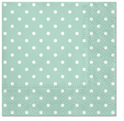 Dekoratief | Pakje 20 servetten &#039;Dots, mint&#039; 33x33cm | A701612