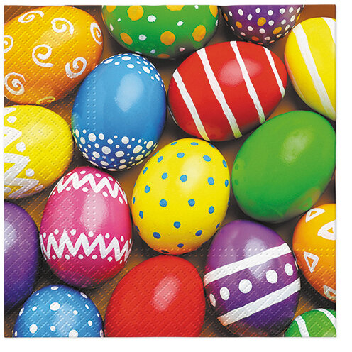 Dekoratief | Pakje 20 servetten &#039;Patterned eggs&#039;, 33x33cm | A702364