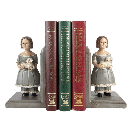 Clayre & Eef | Boekensteunen set van 2 Grijs 23x11x20 cm | 6PR5552