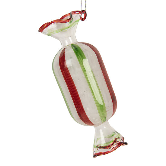 Clayre &amp; Eef   | Kersthanger Wit Rood &oslash; 5x13 cm | 6GL5277