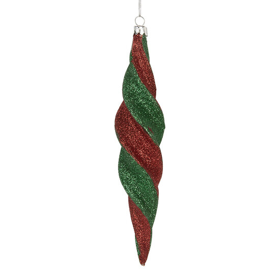 Clayre &amp; Eef   | Kerstbal Rood Groen &oslash; 5x22 cm | 6GL5286