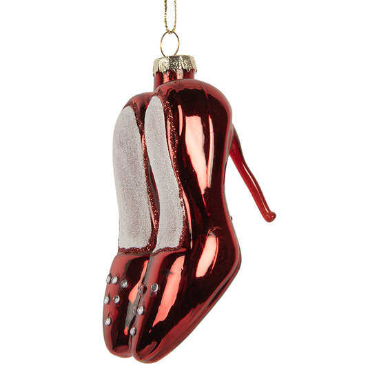 Clayre &amp; Eef   | Kersthanger Rood Wit 6x6x10 cm | 6GL5313