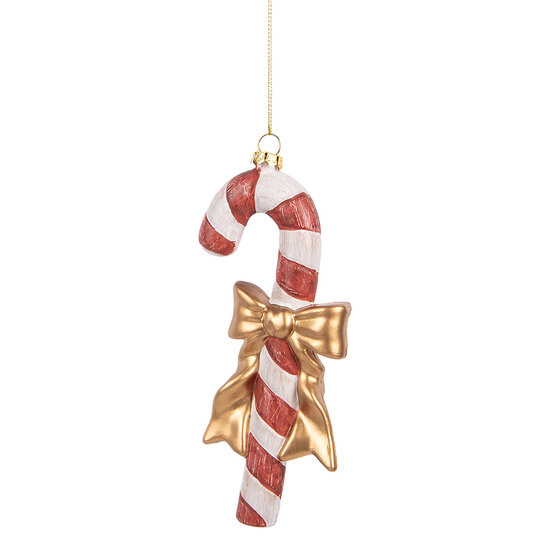 Clayre & Eef | Decoratie hanger Zuurstok Rood Wit 8x3x18 cm | 66084