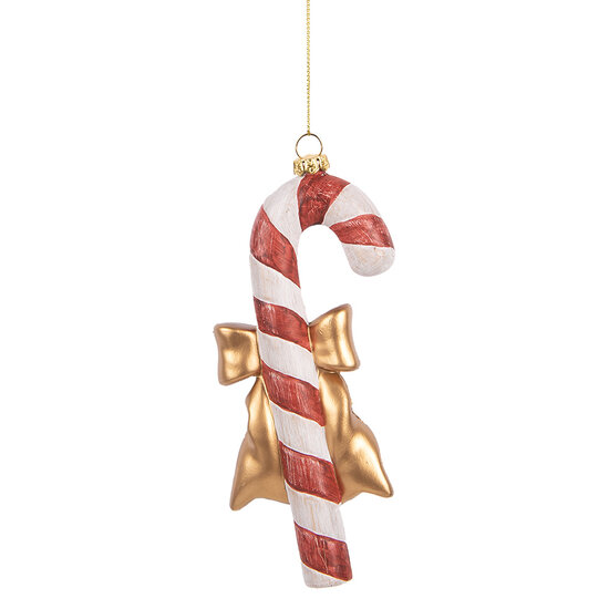 Clayre & Eef | Decoratie hanger Zuurstok Rood Wit 8x3x18 cm | 66084
