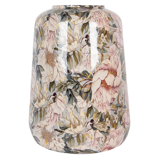 Clayre & Eef | Decoratie Vaas Grijs Roze ø 37x49 cm | 65885