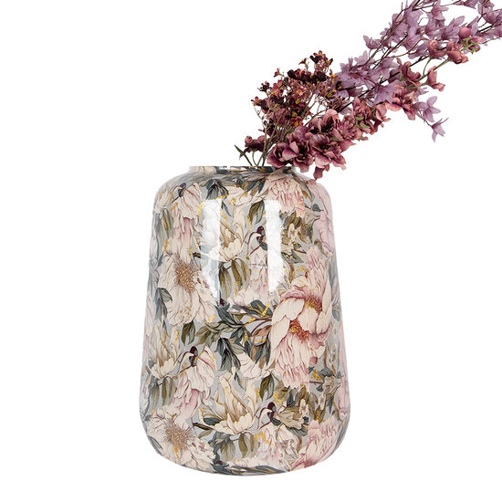 Clayre & Eef | Decoratie Vaas Grijs Roze ø 37x49 cm | 65885