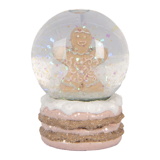 Clayre & Eef | Sneeuwbol Bruin Transparant ø 5x7 cm | 66086