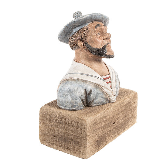 Clayre & Eef | Decoratie Matroos Blauw Bruin 19x11x24 cm | 6H2426