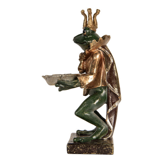 Clayre &amp; Eef   | Decoratie Kikker Groen Goudkleurig 16x15x28 cm | 6PR5565