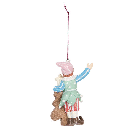 Clayre &amp; Eef   | Decoratie hanger elf Groen Bruin 8x4x11 cm | 6PR5298