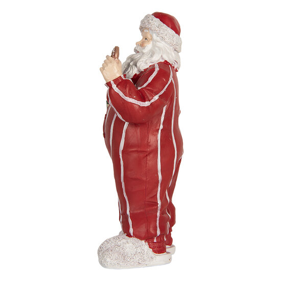 Clayre & Eef | Kerstdecoratie Kerstman Rood Wit 18x11x31 cm | 6PR5760