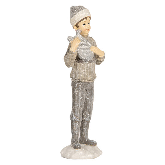 Clayre & Eef | Kerstdecoratie Kinderen set van 2 Grijs 8x7x22 cm | 6PR5920