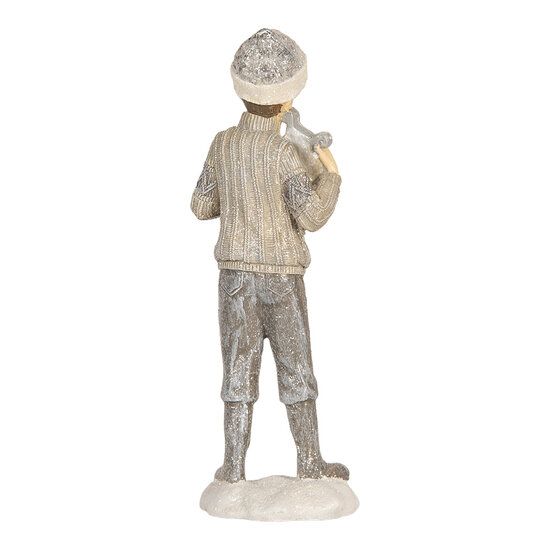 Clayre & Eef | Kerstdecoratie Kinderen set van 2 Grijs 8x7x22 cm | 6PR5920