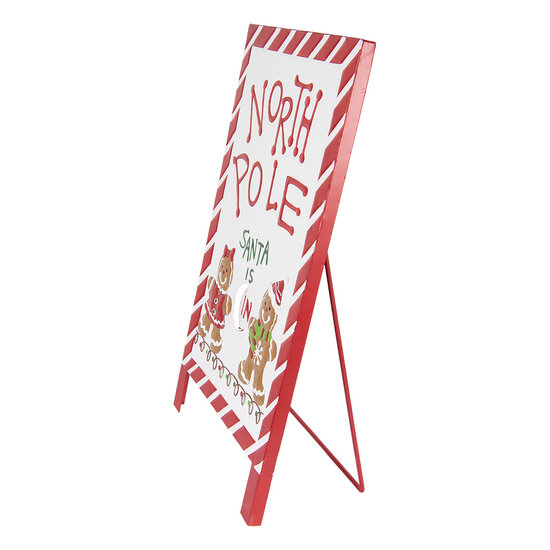 Clayre & Eef | Tekstbord Wit Rood 29x16x51 cm | 6Y5801