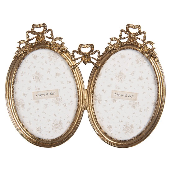Clayre & Eef | Fotolijst Goudkleurig 21x2x16 cm / 9x13 cm (2) | 2F1290