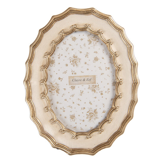 Clayre & Eef | Fotolijst Beige 16x2x21 cm / 10x15 cm | 2F1382
