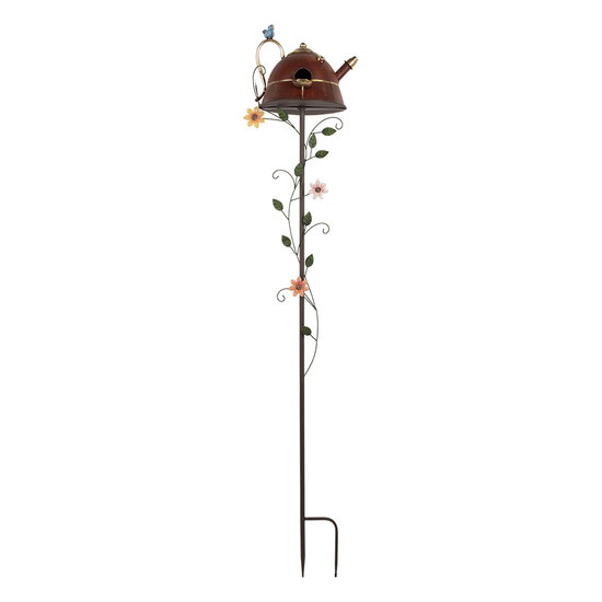 Clayre &amp; Eef   | Tuinsteker Vogel Rood 27x24x147 cm | 5Y1286
