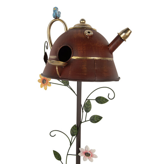 Clayre &amp; Eef   | Tuinsteker Vogel Rood 27x24x147 cm | 5Y1286