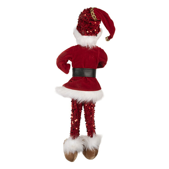 Clayre & Eef | Decoratie elf Rood Wit 17x12x52 cm | 66336