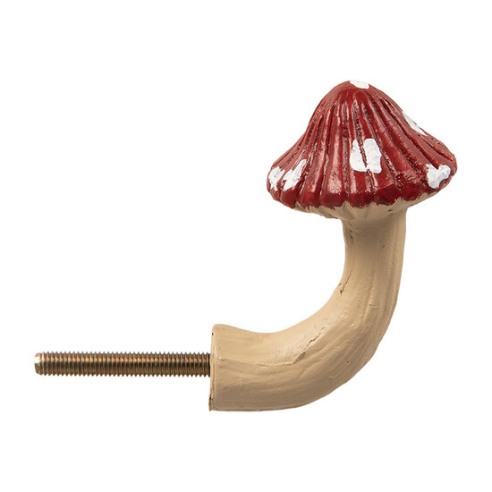 Clayre &amp; Eef   | Deurknop Rood Beige 3x4x6 cm / S3 cm | 66263