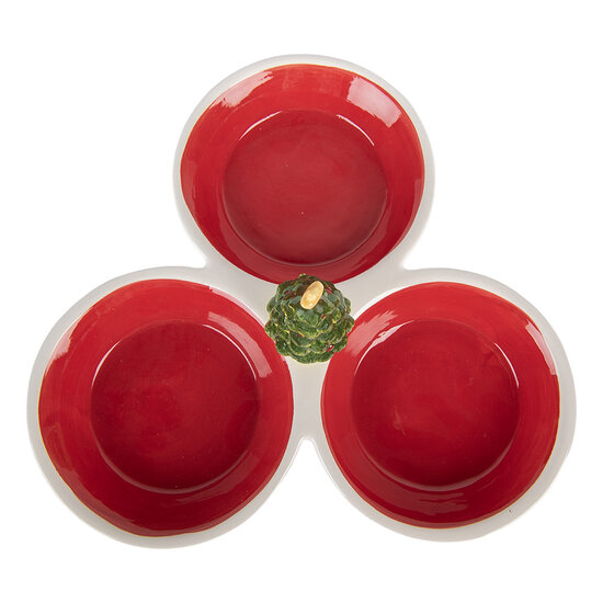 Clayre &amp; Eef   | Serveerschaal Rood Wit 26x26x10 cm | 6CE2225