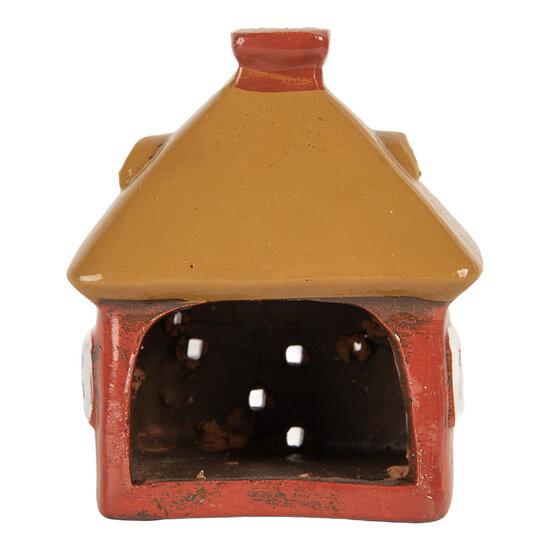 Clayre & Eef | Decoratie Huisje Rood Bruin 9x6x10 cm | 6CE2199