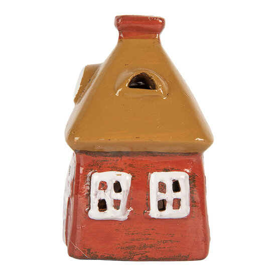 Clayre & Eef | Decoratie Huisje Rood Bruin 9x6x10 cm | 6CE2199