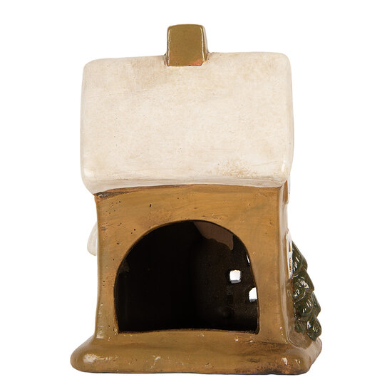 Clayre &amp; Eef   | Decoratie Huisje Bruin Beige 15x12x20 cm | 6CE2200