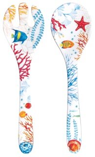 Dekoratief | Set 2 saladelepels 'Bora Bora', melamine, 28x7cm | A241009