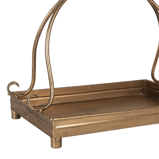 Clayre &amp; Eef   | Serveerschalen Set van 2 Goudkleurig 43x26x41 / 34x21x30 cm | 66284