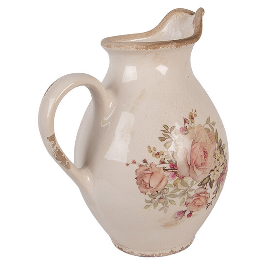 Clayre & Eef | Decoratieve Schenkkan Beige Roze 21x16x24 cm | 6CE2236M