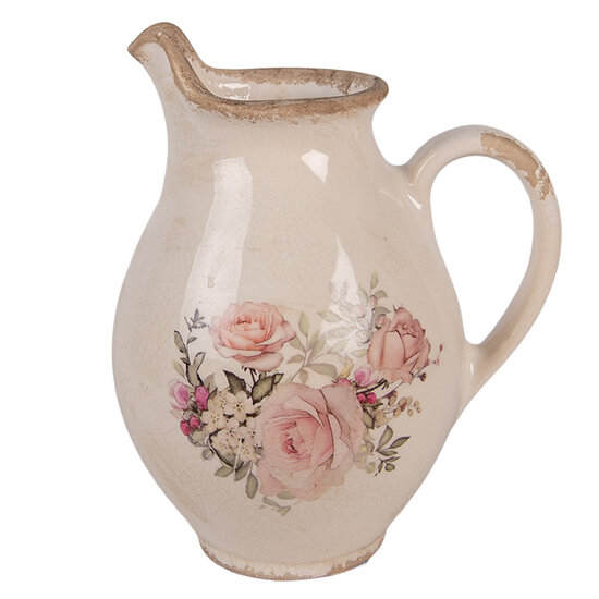 Clayre &amp; Eef   | Decoratieve Schenkkan Beige Roze 16x12x19 cm | 6CE2236S
