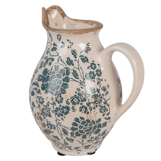 Clayre & Eef | Decoratieve Schenkkan Beige Groen 16x12x19 cm | 6CE2237S