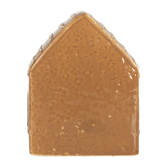 Clayre & Eef | Decoratie Huisje met LED Bruin Wit 8x6x10 cm | 6CE2330