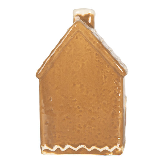 Clayre & Eef | Decoratie Huisje met LED Bruin Wit 7x6x12 cm | 6CE2332