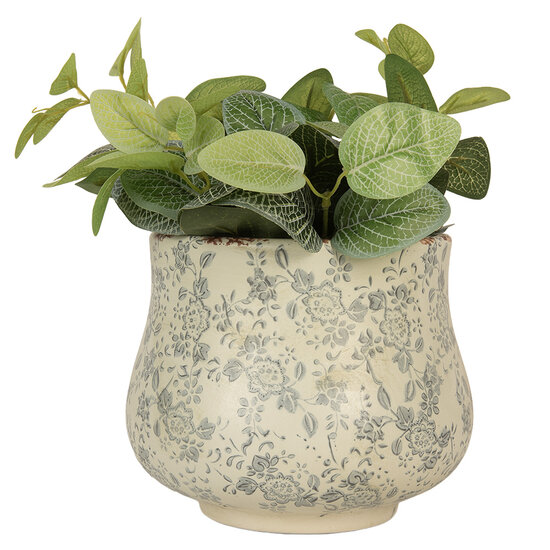 Clayre & Eef | Bloempot Binnen Beige Groen ø 21x17 cm | 6CE2240L