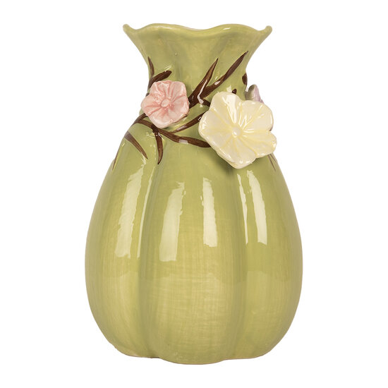 Clayre & Eef | Vaas Groen Roze ø 14x21 cm | 6CE2315