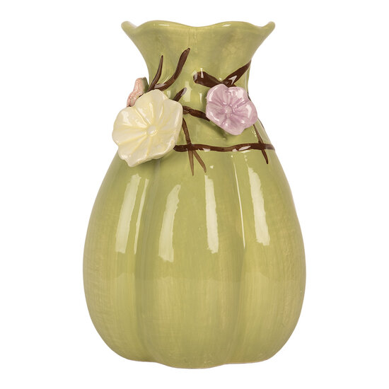 Clayre & Eef | Vaas Groen Roze ø 14x21 cm | 6CE2315