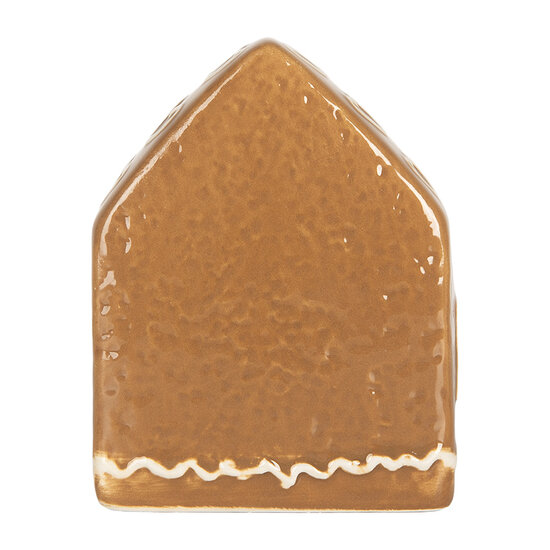 Clayre & Eef | Decoratie Huisje met LED Bruin Wit 8x6x10 cm | 6CE2337