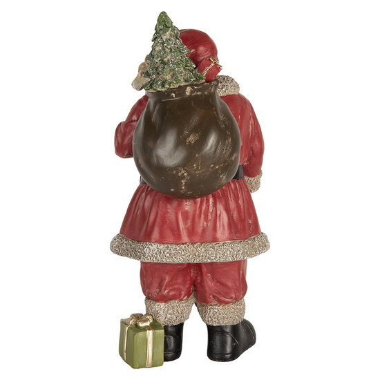 Clayre &amp; Eef   | Kerstdecoratie Kerstman Rood Beige 21x19x40 cm | 6PR5754