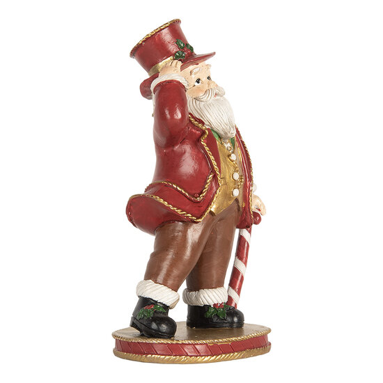 Clayre &amp; Eef   | Kerstdecoratie Kerstman Rood Wit 12x9x21 cm | 6PR5755