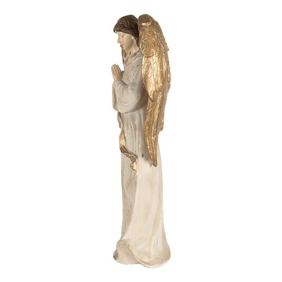Clayre &amp; Eef   | Decoratie engel Beige Goudkleurig 23x12x47 cm | 6PR5756