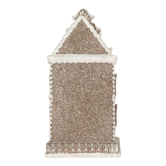 Clayre &amp; Eef   | Decoratie Huis met LED Bruin Wit 17x15x35 cm | 6PR5808