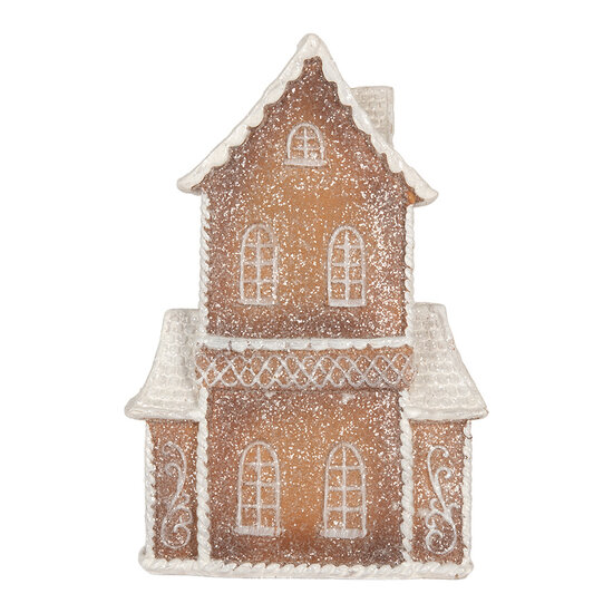 Clayre &amp; Eef   | Decoratie Huis met LED Bruin Wit 16x8x23 cm | 6PR5809