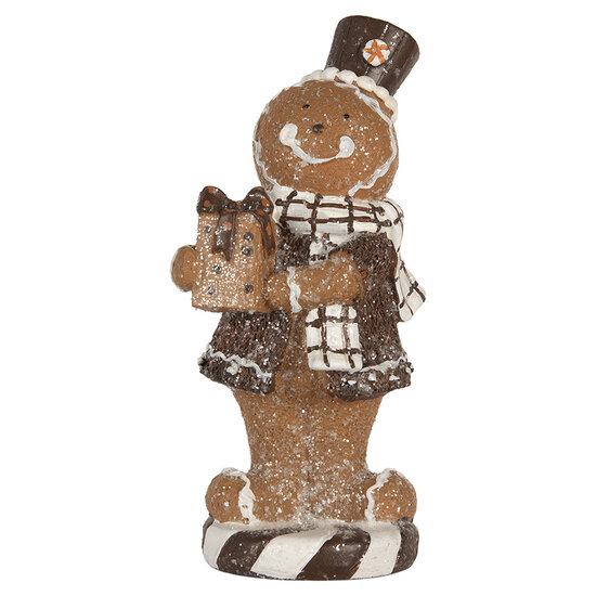 Clayre &amp; Eef   | Decoratie peperkoekpop Bruin Wit 9x8x20 cm | 6PR5812