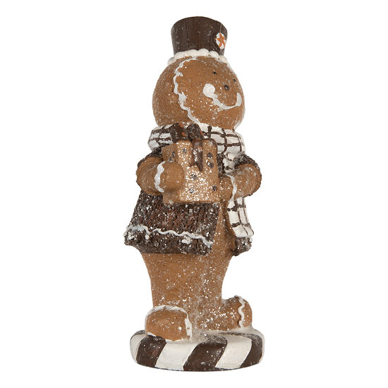 Clayre &amp; Eef   | Decoratie peperkoekpop Bruin Wit 9x8x20 cm | 6PR5812