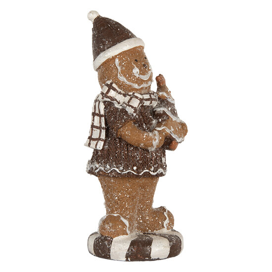 Clayre &amp; Eef   | Decoratie peperkoekpop Bruin Wit 8x8x20 cm | 6PR5813