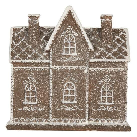 Clayre &amp; Eef   | Decoratie Huis met LED Bruin Wit 26x10x25 cm | 6PR5814